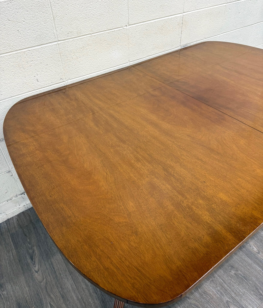Vintage Georgian Regency Revival Mahogany Double Pedestal Dining Table