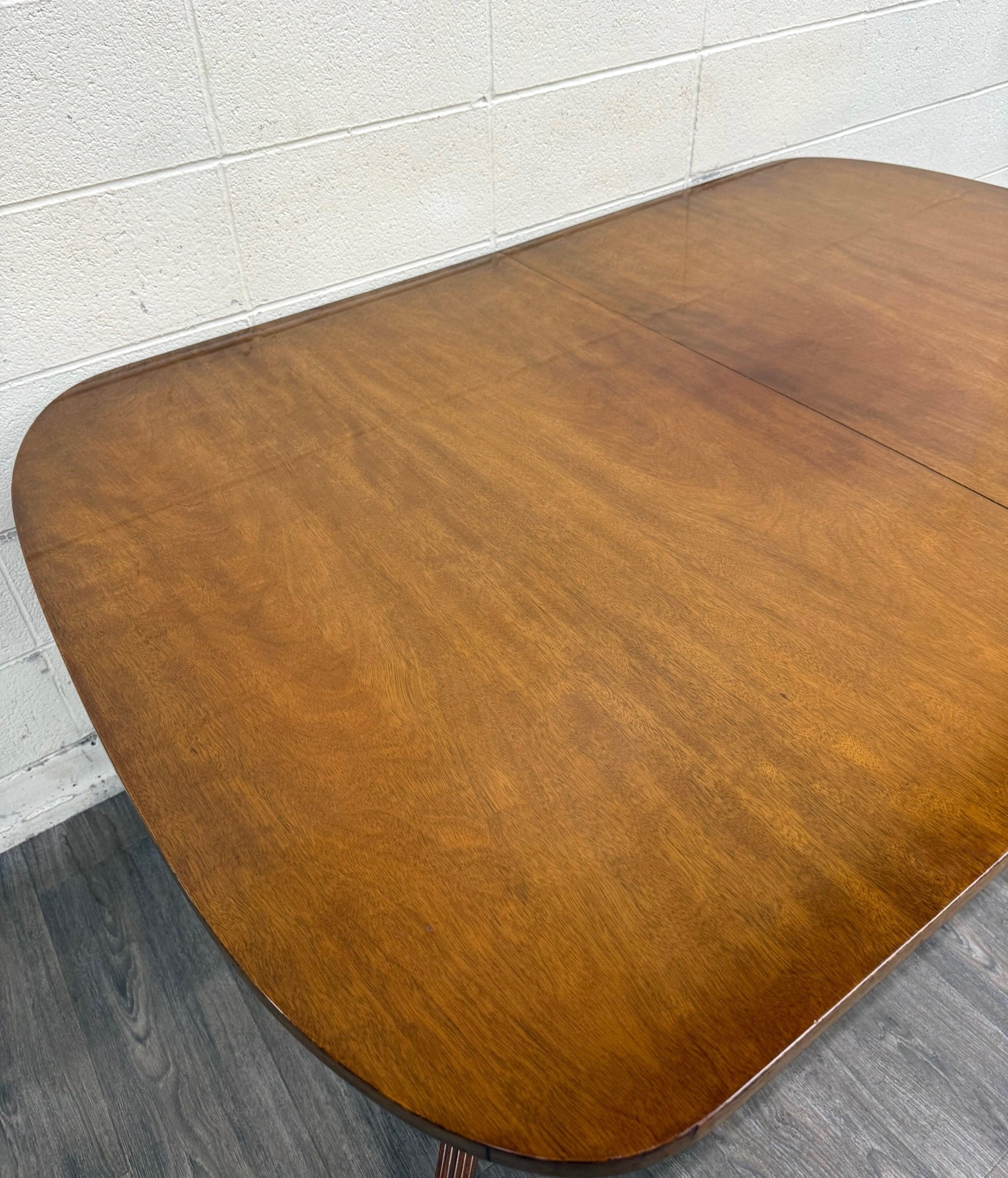 Vintage Georgian Regency Revival Mahogany Double Pedestal Dining Table