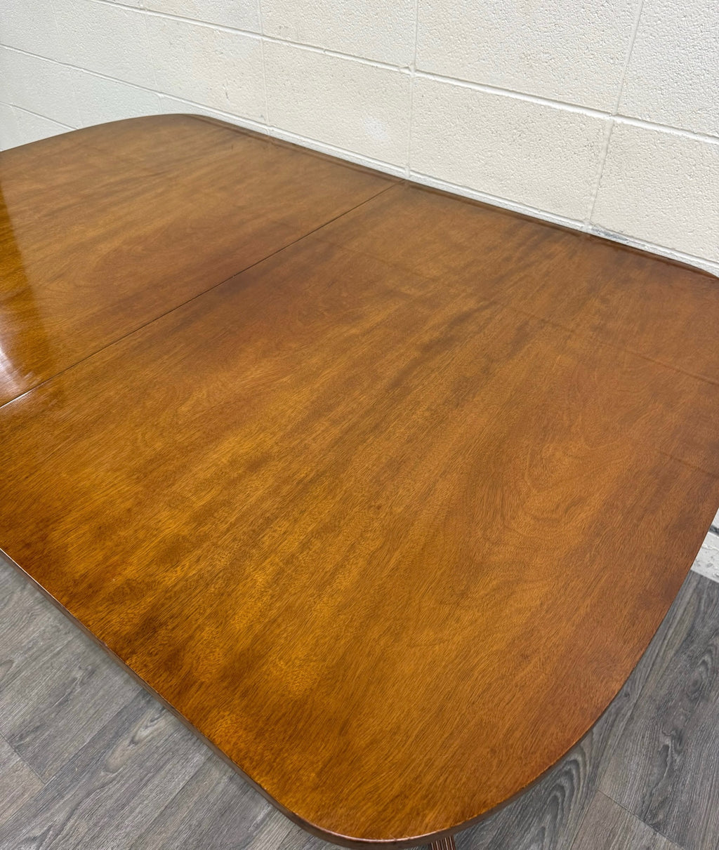 Vintage Georgian Regency Revival Mahogany Double Pedestal Dining Table