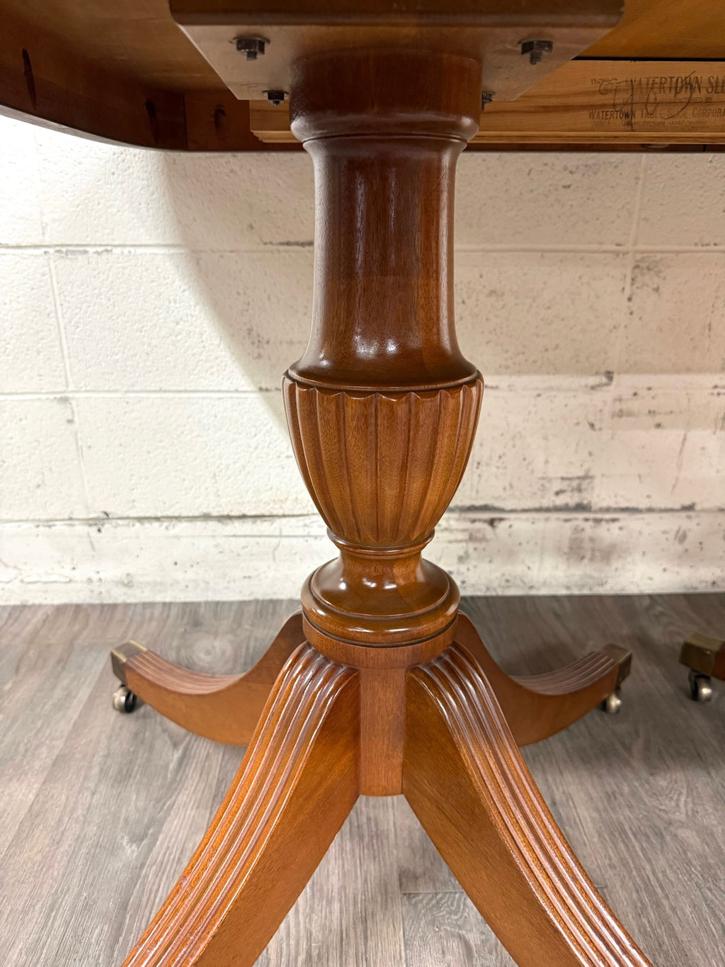 Vintage Georgian Regency Revival Mahogany Double Pedestal Dining Table