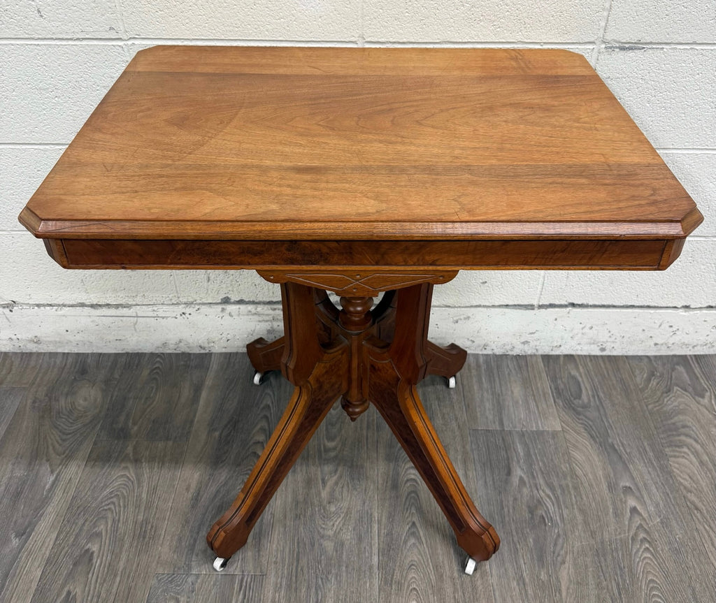 Antique Late 19th Century Victorian Eastlake Walnut Parlor Table