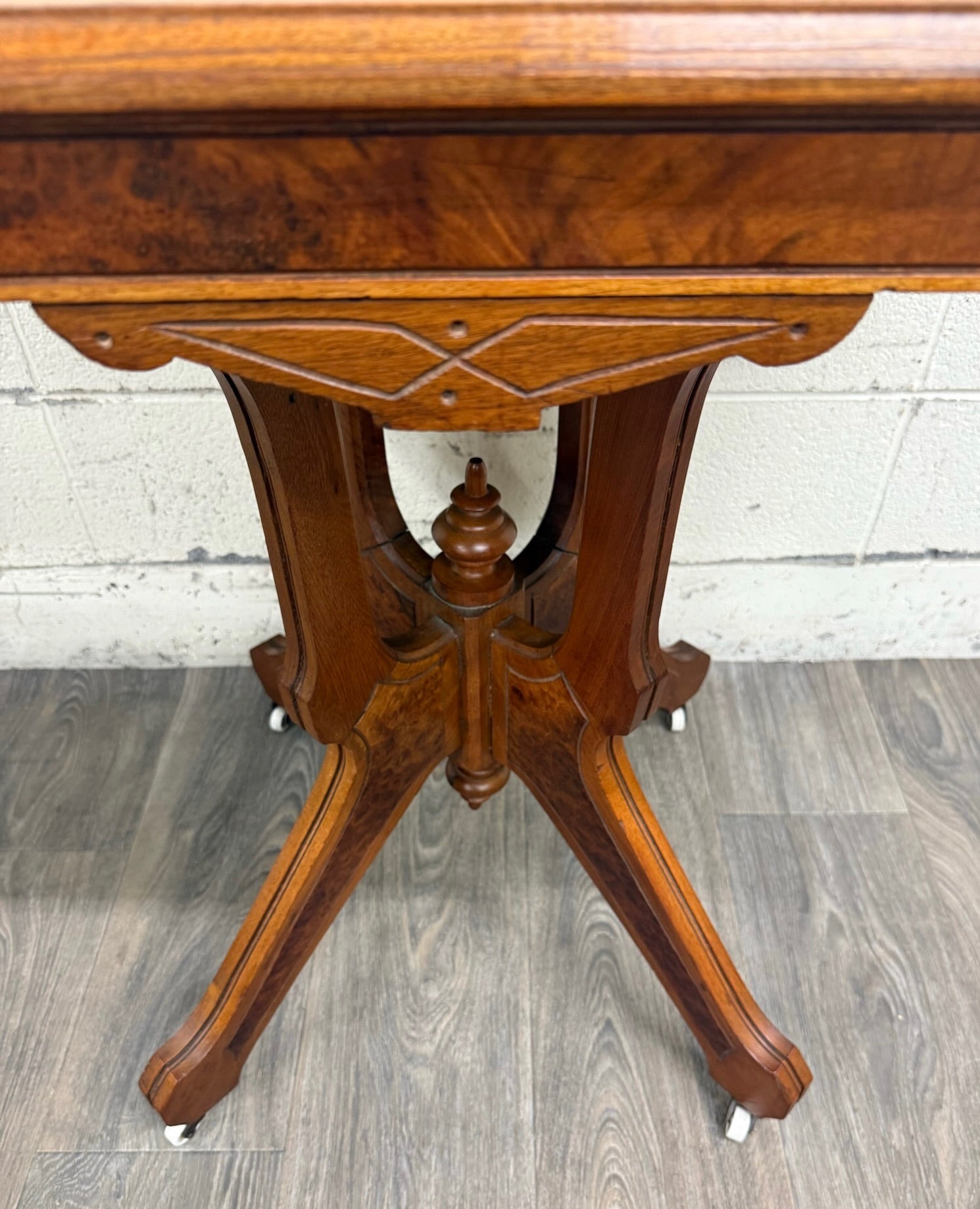 Antique Late 19th Century Victorian Eastlake Walnut Parlor Table