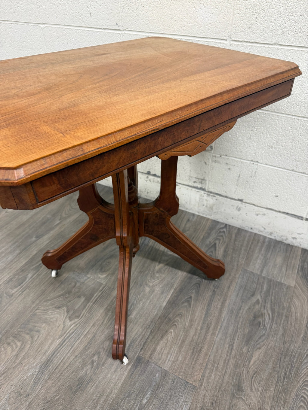 Antique Late 19th Century Victorian Eastlake Walnut Parlor Table