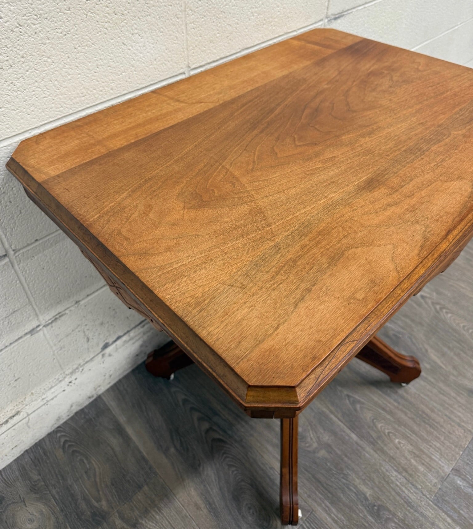 Antique Late 19th Century Victorian Eastlake Walnut Parlor Table