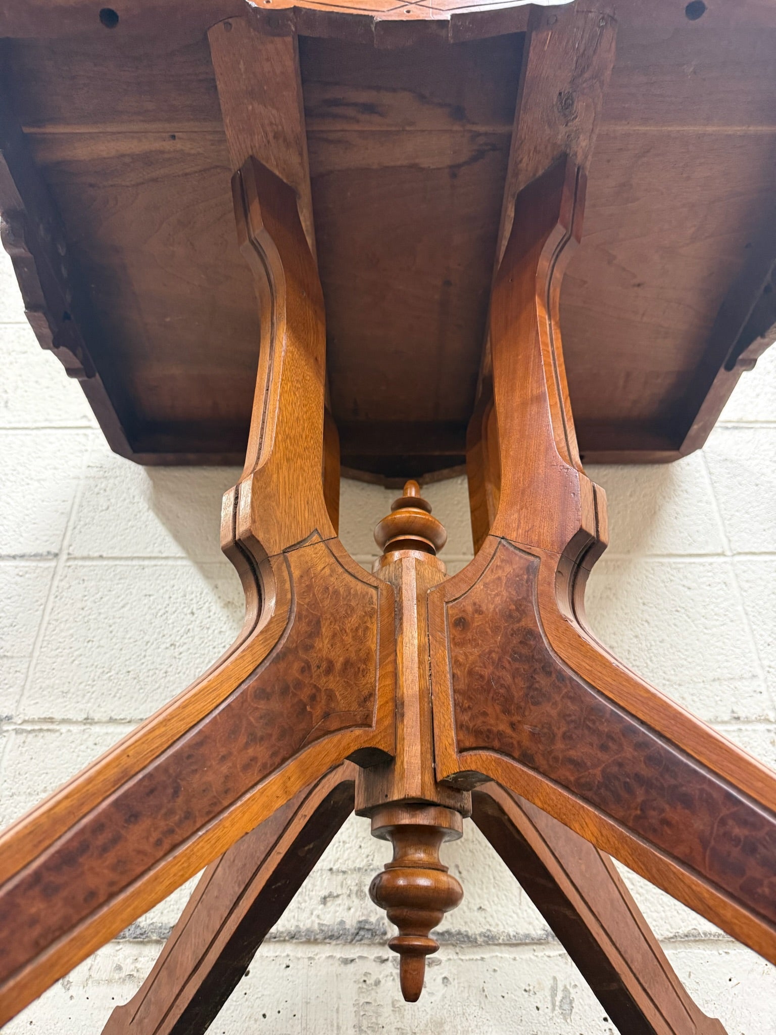 Antique Late 19th Century Victorian Eastlake Walnut Parlor Table