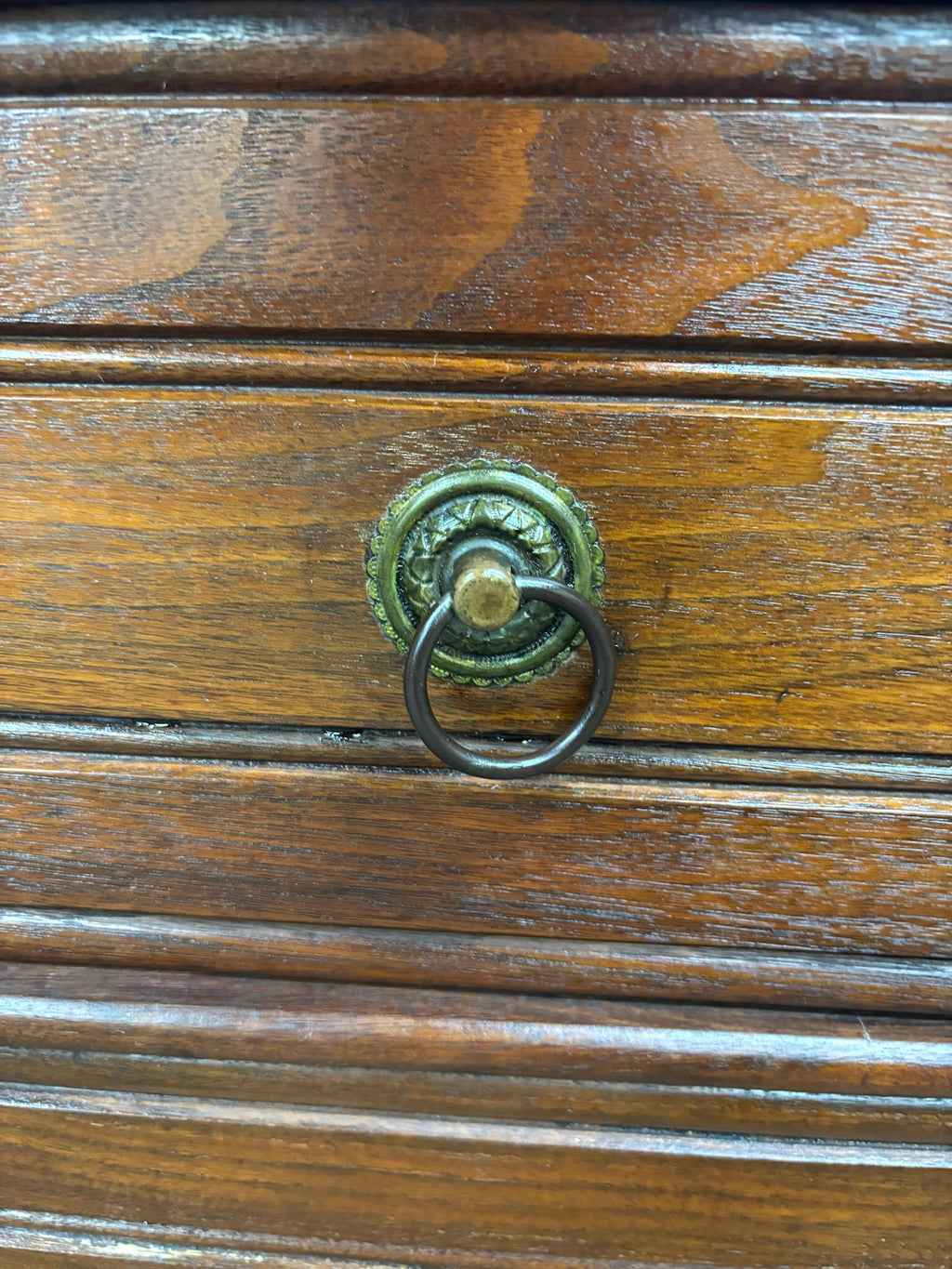 Antique Victorian Eastlake Walnut Dresser with Swivel Mirror and Marble Inlay