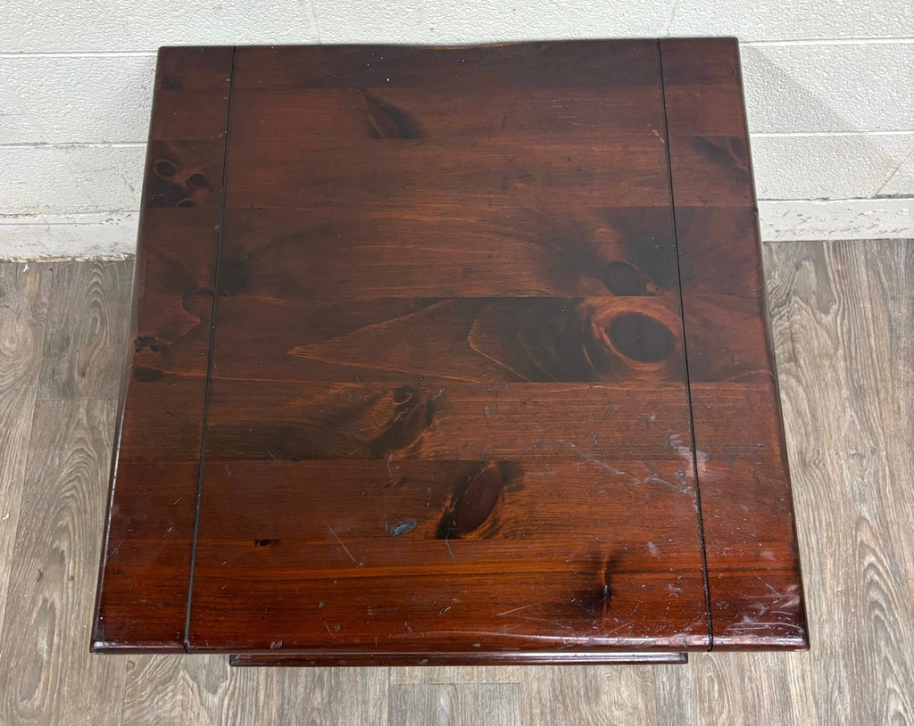 Vintage Ethan Allen Early American Style Solid Pine Dry Sink Bedside Cabinet