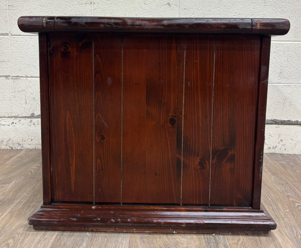 Vintage Ethan Allen Early American Style Solid Pine Dry Sink Bedside Cabinet