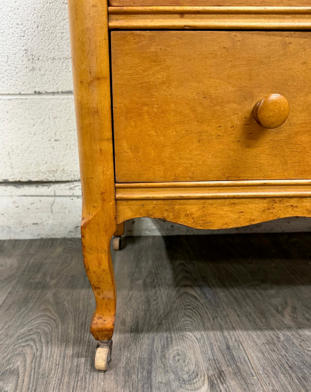 Antique Victorian or Edwardian Birdseye Maple Washstand Cabinet Commode Dry Sink