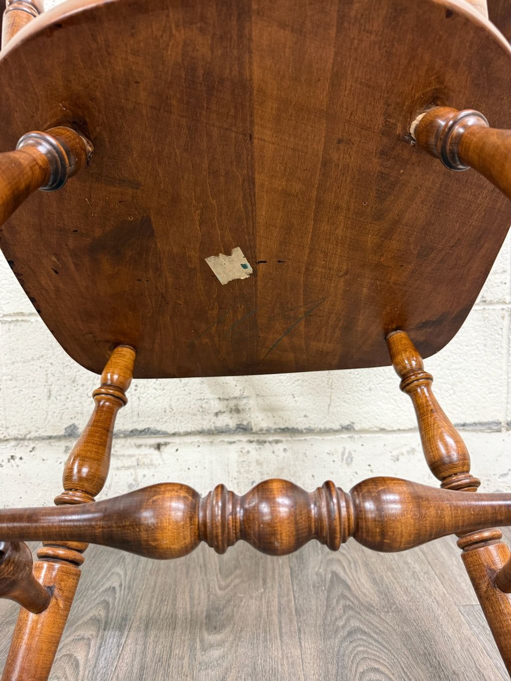 VTG Sprague & Carleton Colonial Revival Solid Maple Barrel Back Captain Chairs