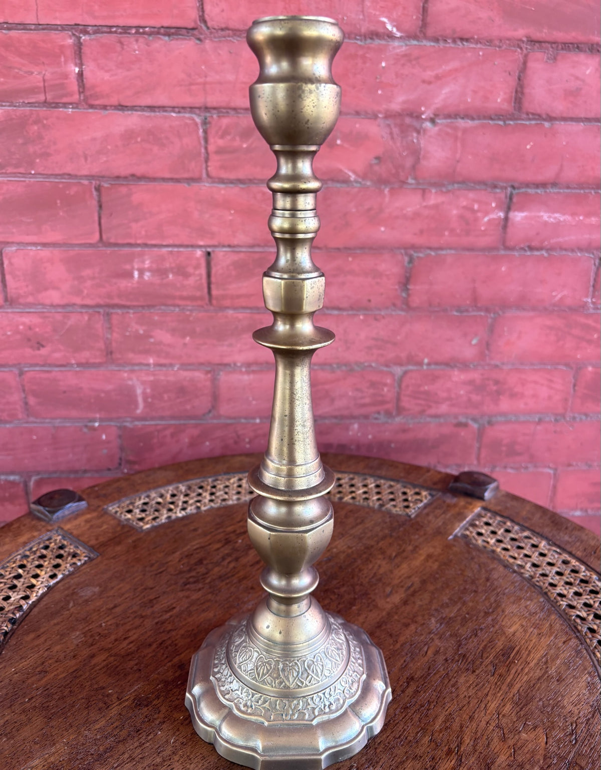 Vintage Bombay Company Brass Candlestick Holder with Scalloped Base