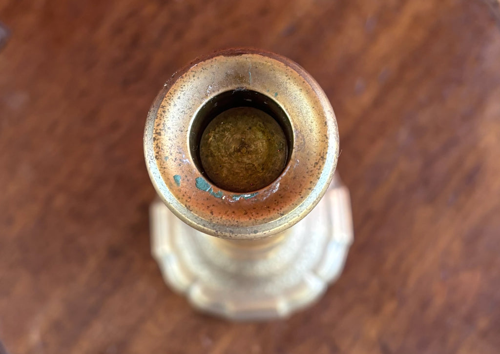 Vintage Bombay Company Brass Candlestick Holder with Scalloped Base