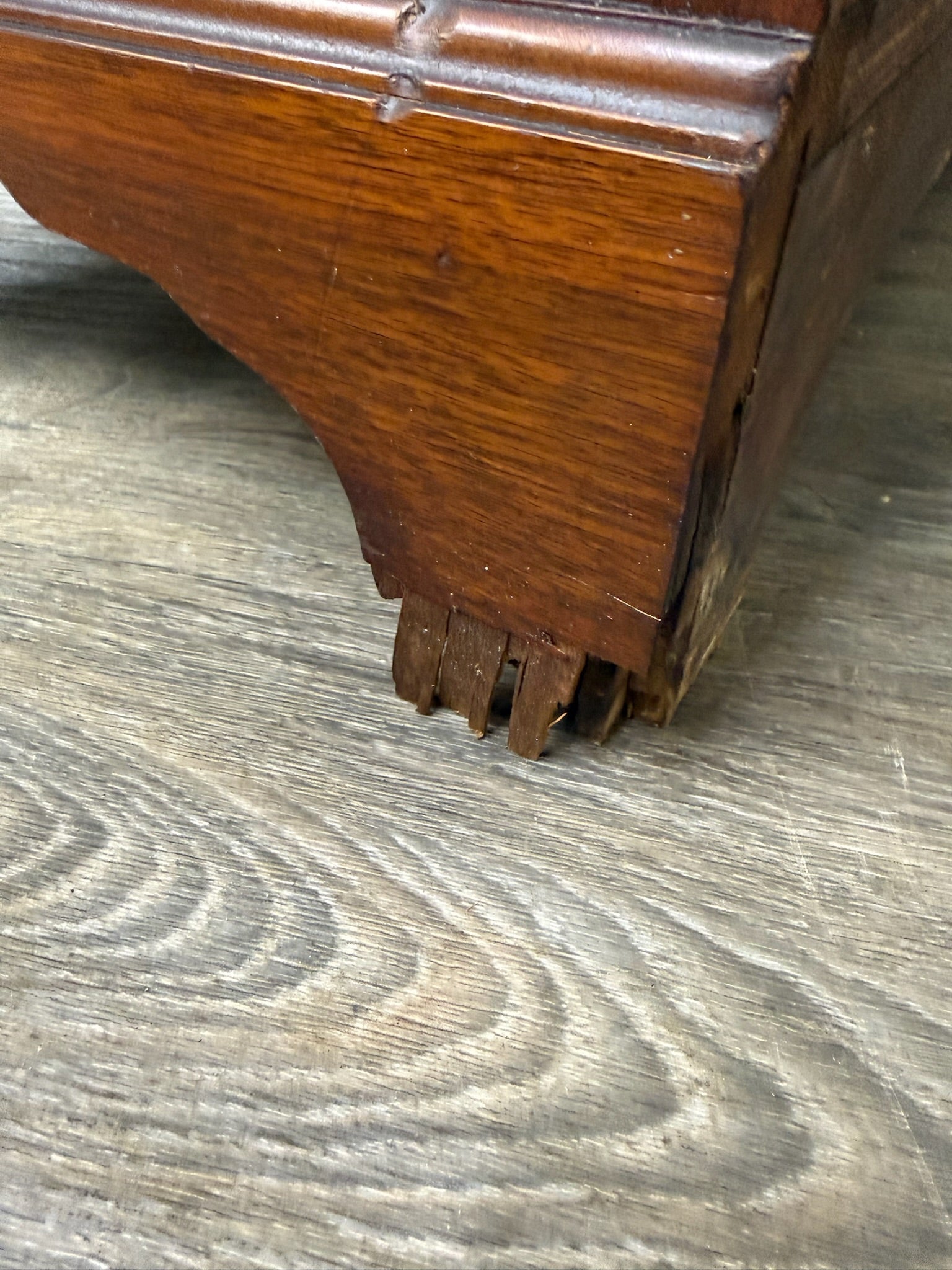 Antique Victorian Eastlake Hall or Entry Pier Mirror with Tennessee Red Marble