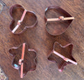 Vintage Solid Copper Cookie Cutters - Set of 4