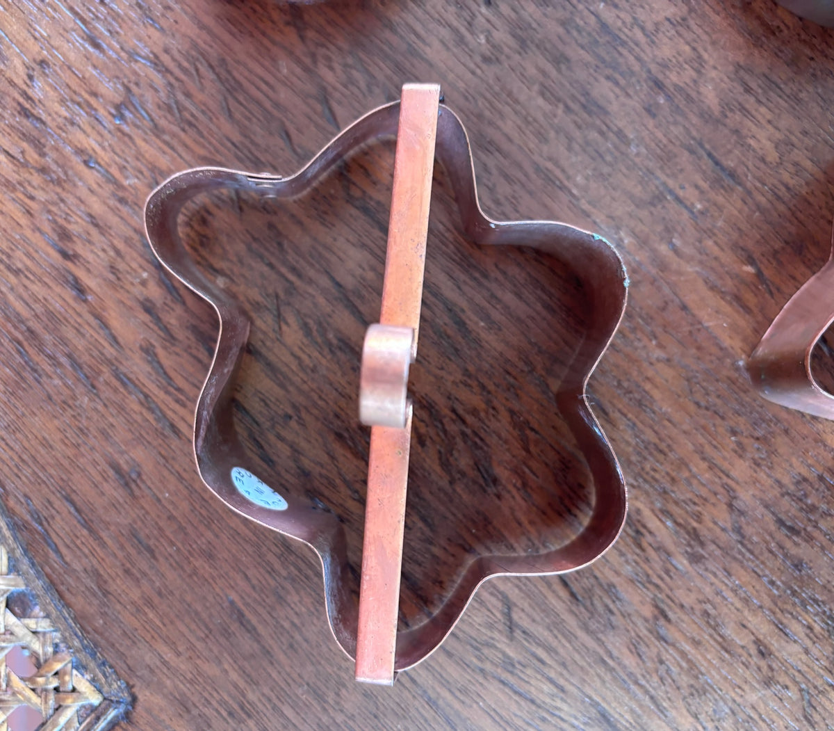 Vintage Solid Copper Cookie Cutters - Set of 4
