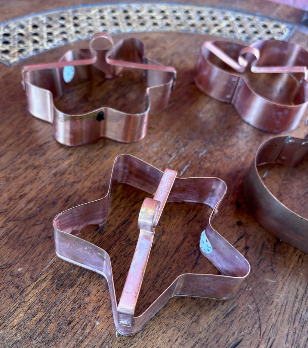 Vintage Solid Copper Cookie Cutters - Set of 4