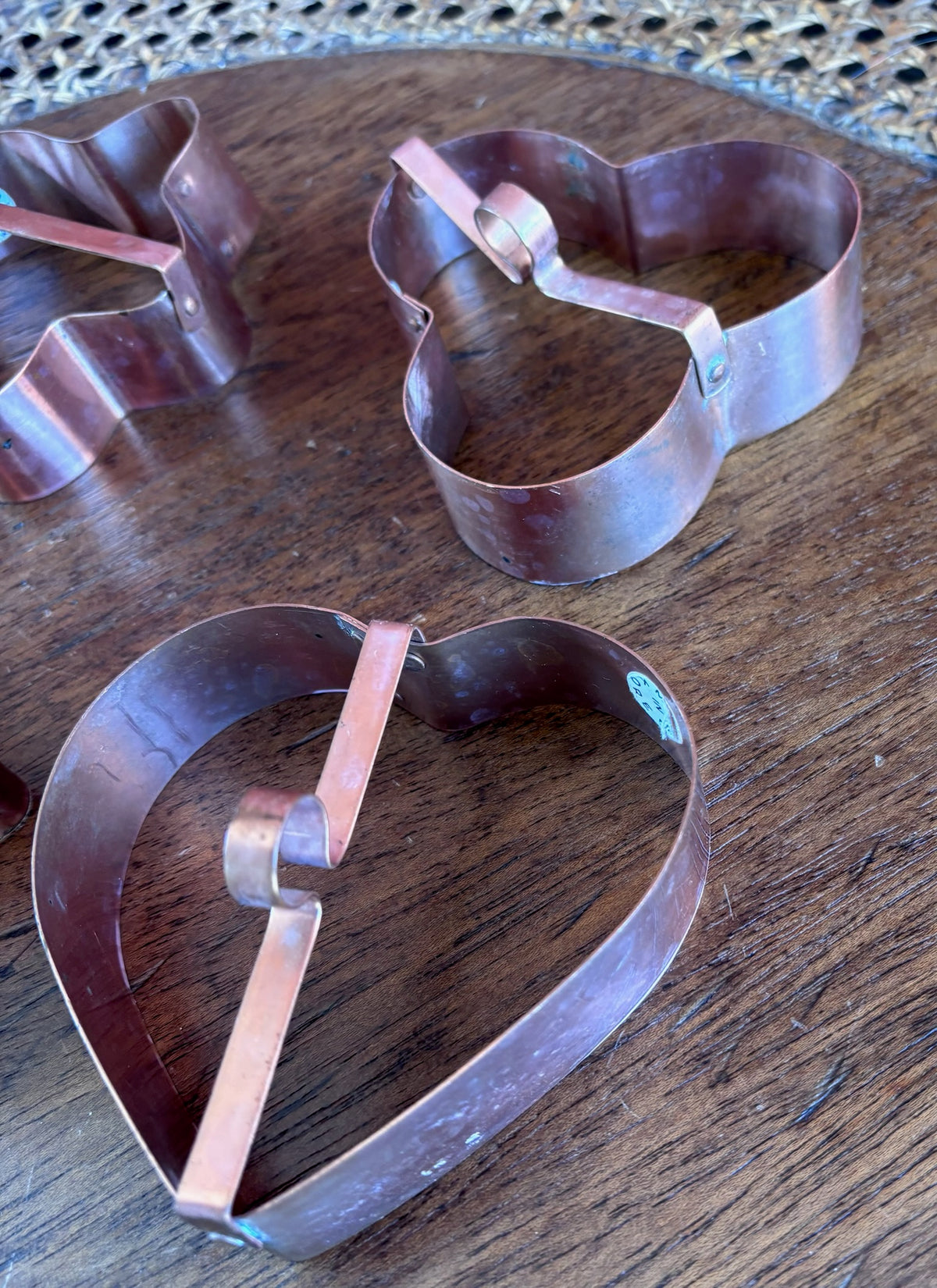 Vintage Solid Copper Cookie Cutters - Set of 4