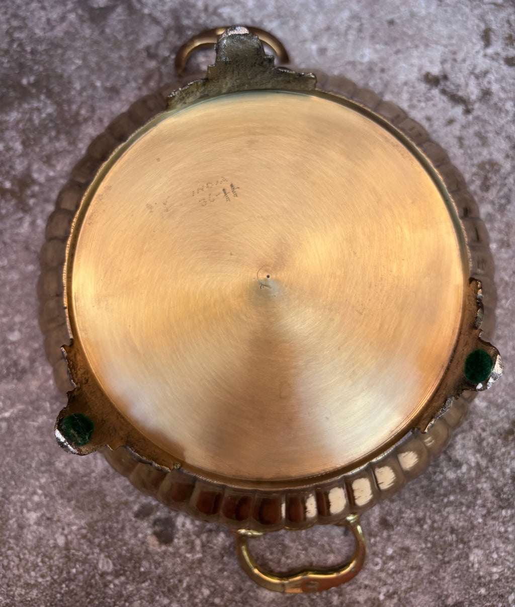 Vintage Solid Brass Centerpiece or Planter Bowl with Handles and Feet