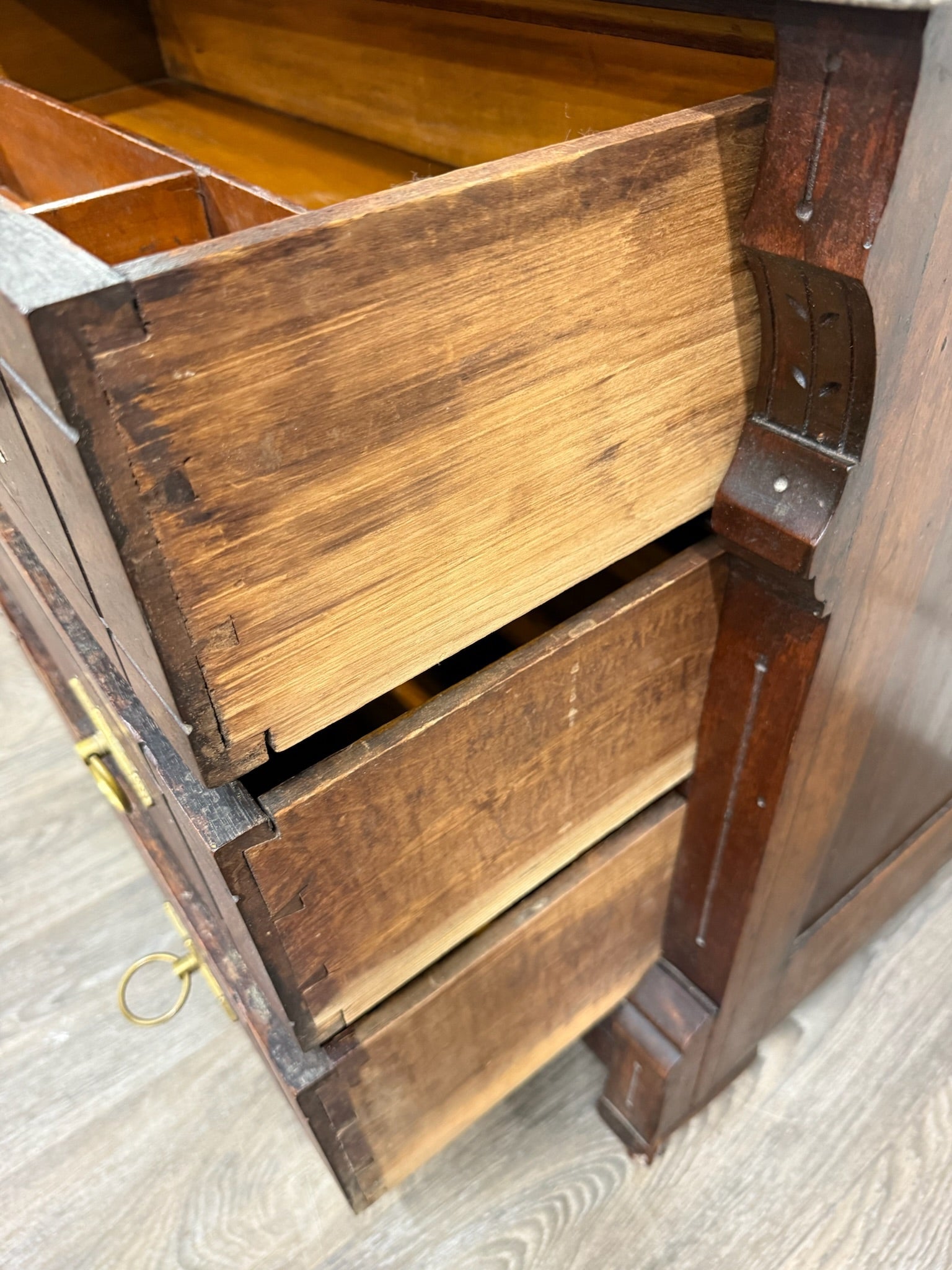 Antique Late 1800s Victorian Eastlake Marble Top Dresser Chest Dressing Stand