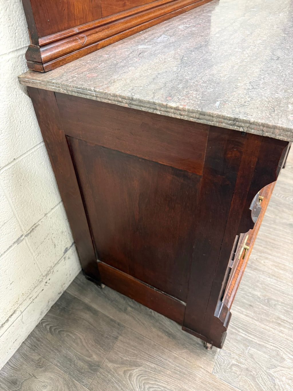 Antique Late 1800s Victorian Eastlake Marble Top Dresser Chest Dressing Stand