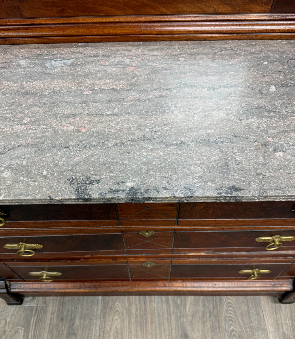 Antique Late 1800s Victorian Eastlake Marble Top Dresser Chest Dressing Stand