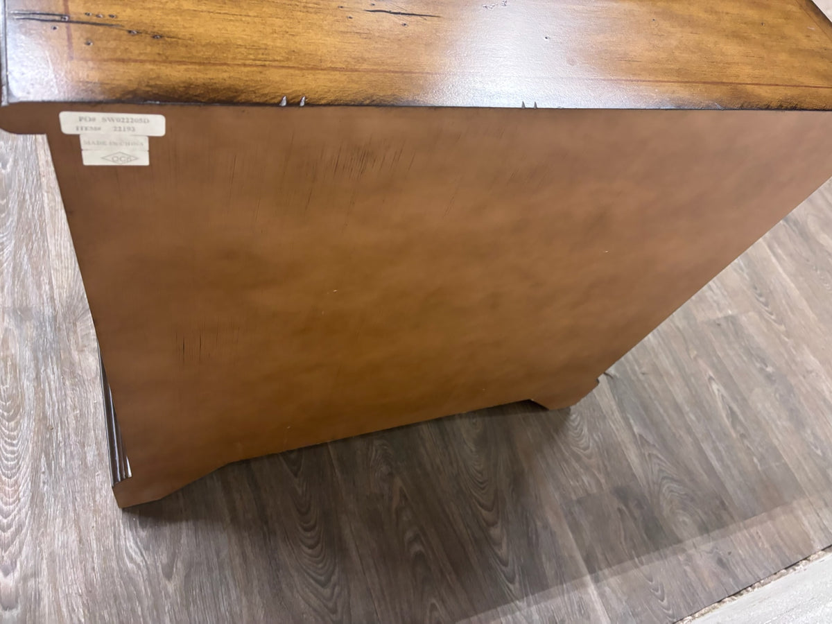 French Provincial Style Serpentine Front Three Drawer Bombe Chest
