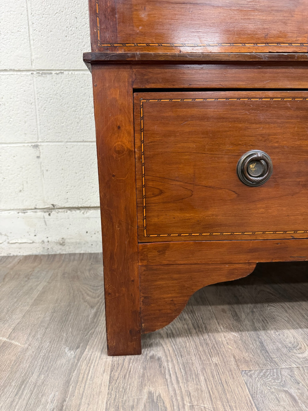 Antique Early 20th Century Edwardian Mahogany Wardrobe with Oval Mirror Door