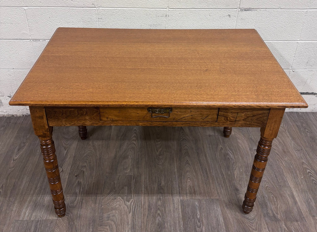Antique Late 19th Century Oak Writing Table Work Table