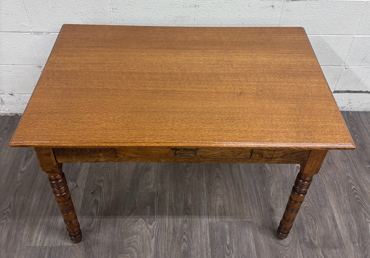 Antique Late 19th Century Oak Writing Table Work Table