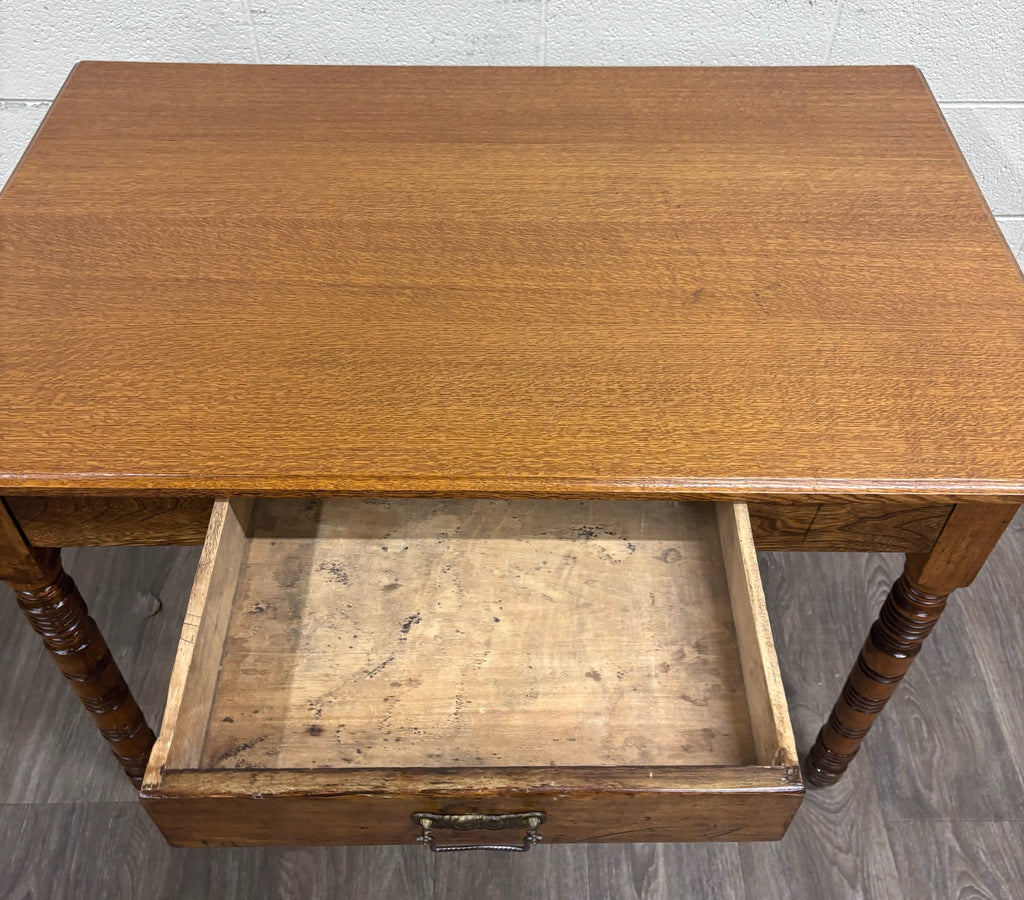 Antique Late 19th Century Oak Writing Table Work Table
