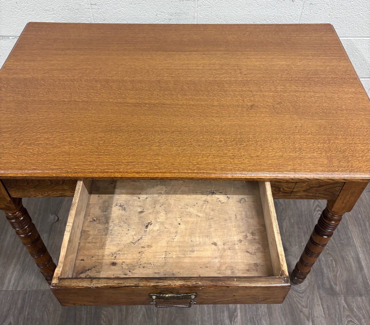 Antique Late 19th Century Oak Writing Table Work Table