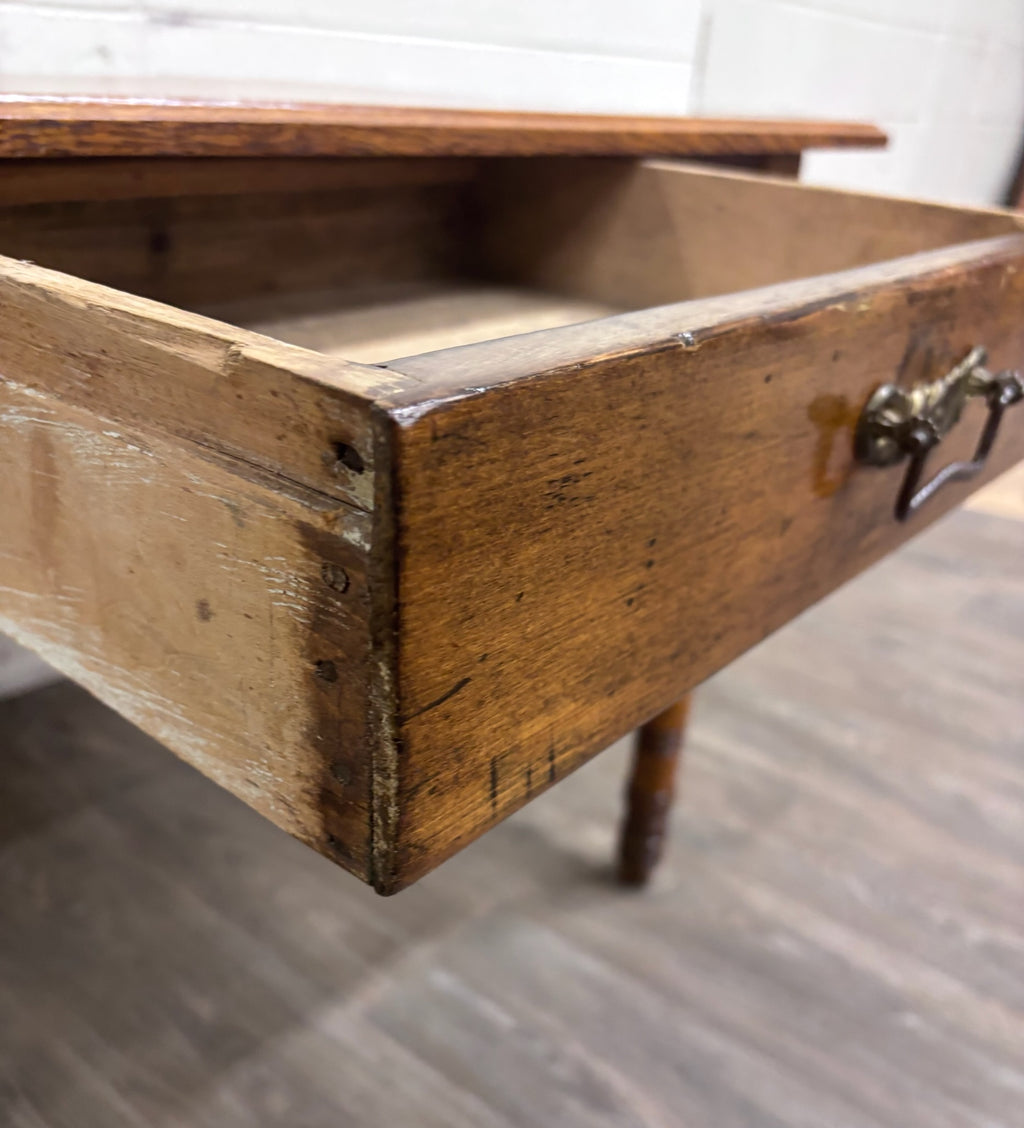 Antique Late 19th Century Oak Writing Table Work Table