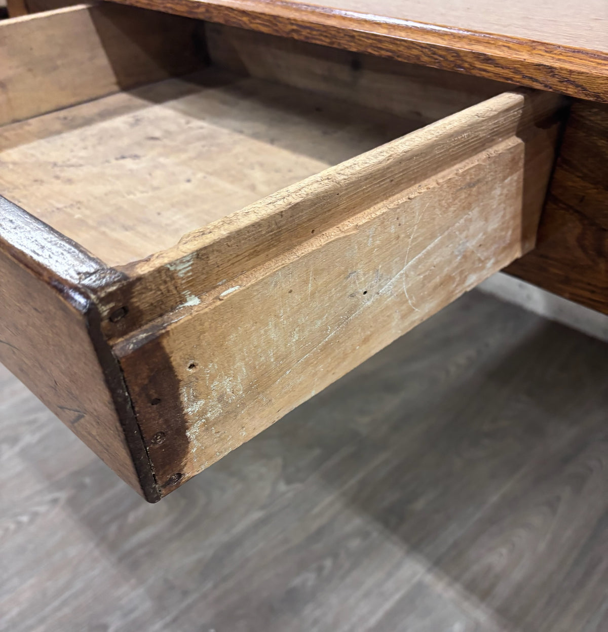 Antique Late 19th Century Oak Writing Table Work Table