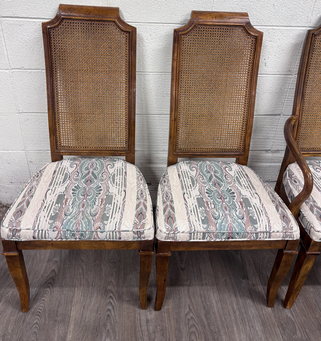 Vintage Drexel Heritage 1984 Caned Back Dining Chairs - Set of 6