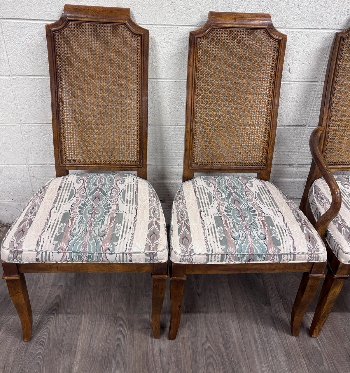 Vintage Drexel Heritage 1984 Caned Back Dining Chairs - Set of 6