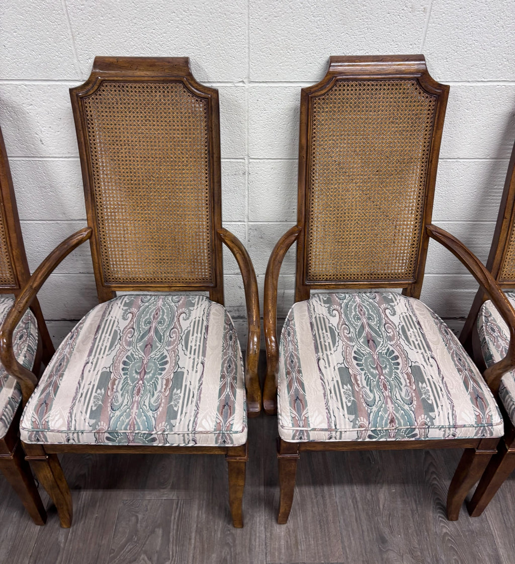 Vintage Drexel Heritage 1984 Caned Back Dining Chairs - Set of 6