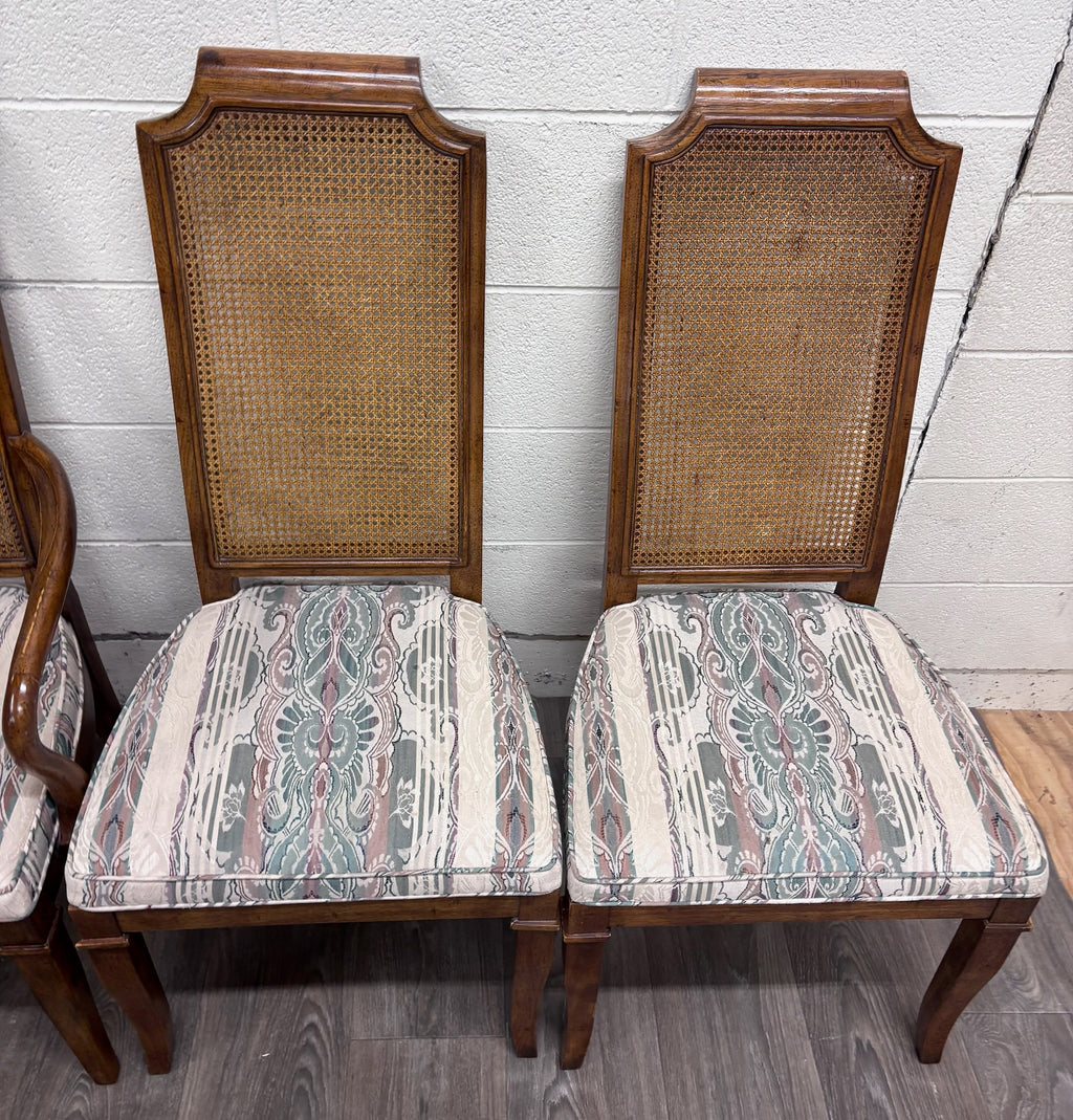 Vintage Drexel Heritage 1984 Caned Back Dining Chairs - Set of 6