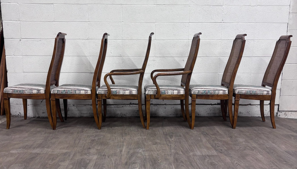 Vintage Drexel Heritage 1984 Caned Back Dining Chairs - Set of 6