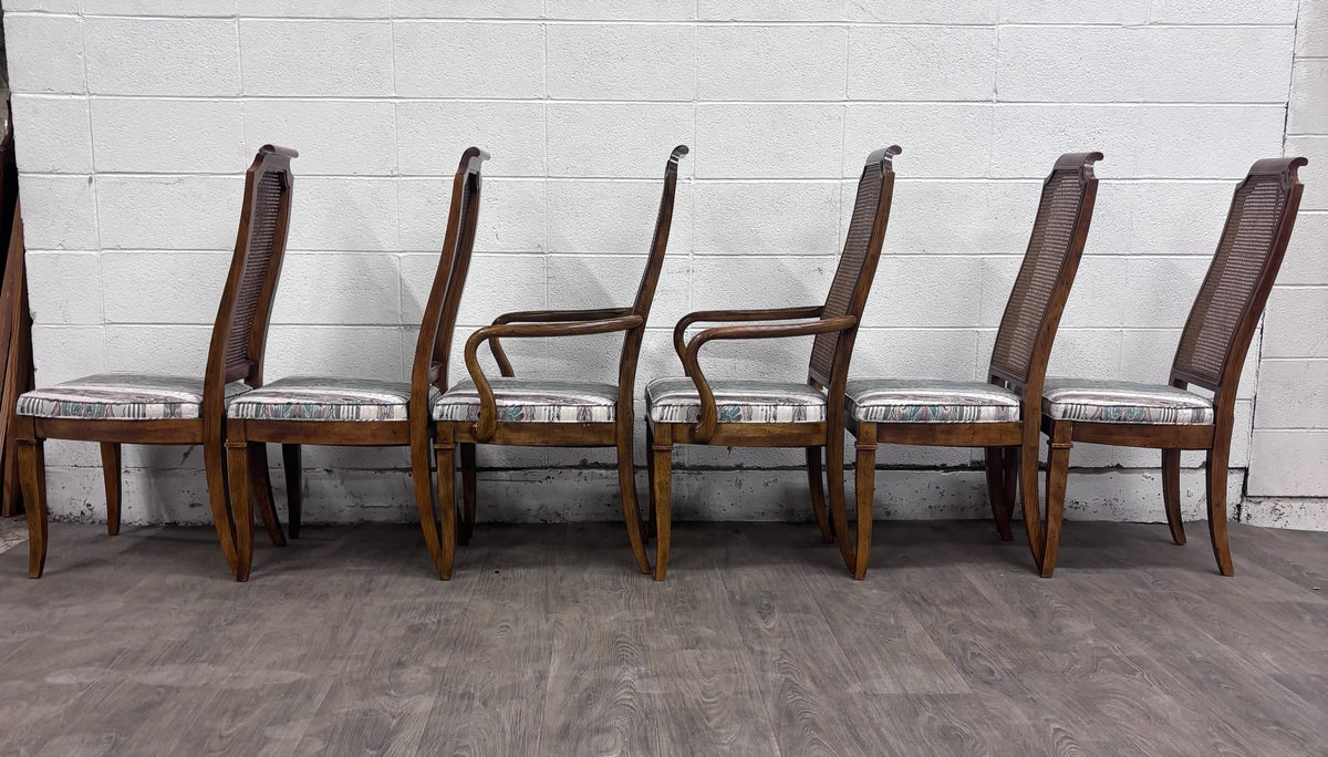 Vintage Drexel Heritage 1984 Caned Back Dining Chairs - Set of 6