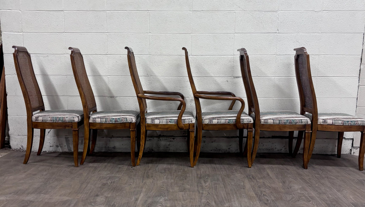 Vintage Drexel Heritage 1984 Caned Back Dining Chairs - Set of 6
