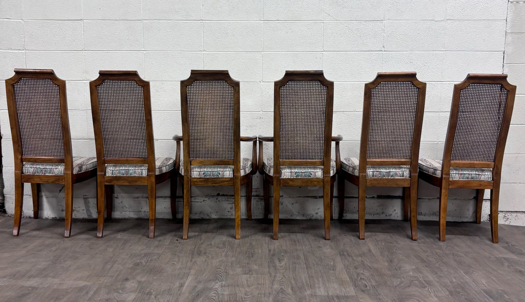 Vintage Drexel Heritage 1984 Caned Back Dining Chairs - Set of 6