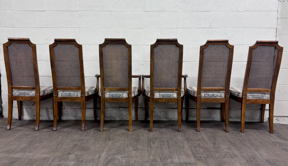 Vintage Drexel Heritage 1984 Caned Back Dining Chairs - Set of 6