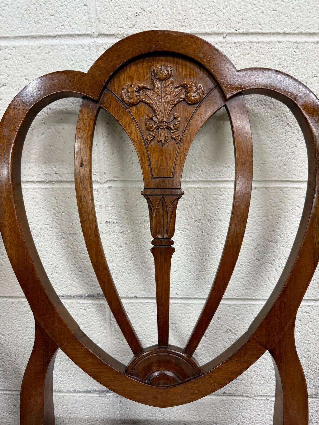Vintage Hepplewhite or Georgian Style Shield Back Dining Chairs - Set of 6