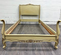 Vintage Twin Size French Provincial Louis XV Style French Bisque Cream Bed