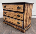 Vintage Solid Pine Three Drawer Lift Top Blanket Chest