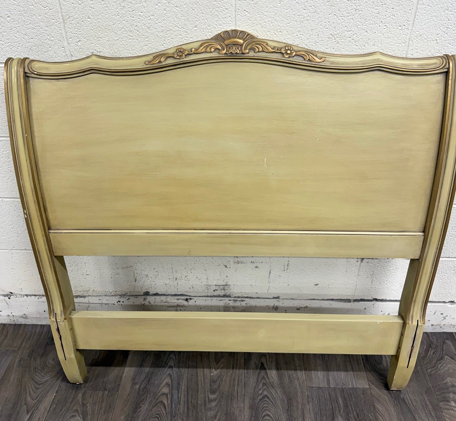 Vintage Twin Size French Provincial Louis XV Style French Bisque Cream Bed