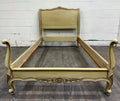Vintage Twin Size French Provincial Louis XV Style French Bisque Cream Bed