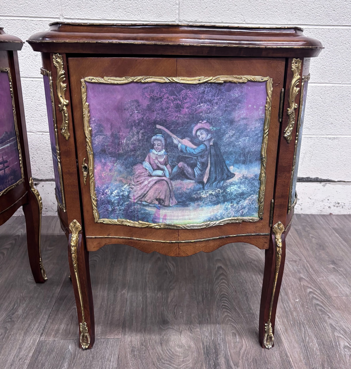 Vintage French Louis XV Style Nightstands Bedside Cabinets - Pair