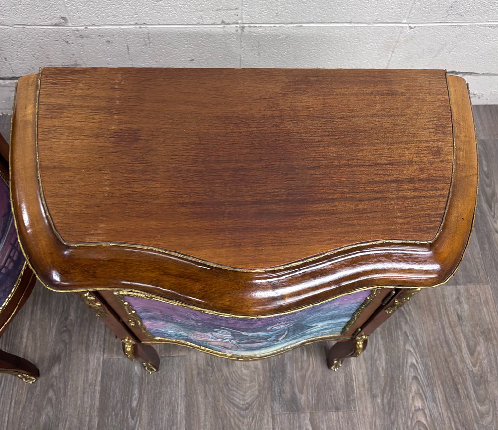 Vintage French Louis XV Style Nightstands Bedside Cabinets - Pair