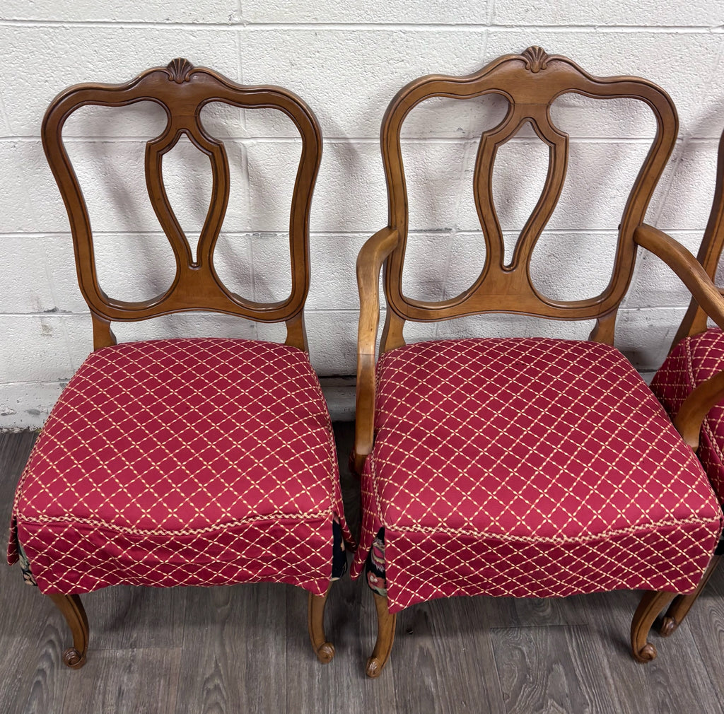 Vintage French Provincial French Louis XV Style Upholstered Dining Chairs